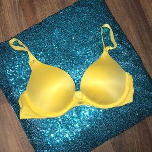VS yellow plunge push up bra